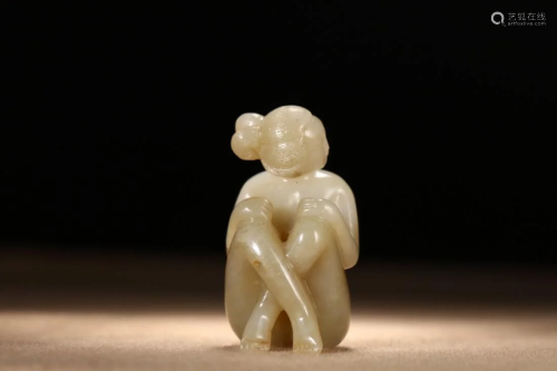 JADE CARVING OF A NAKED LADY ORNAMENT