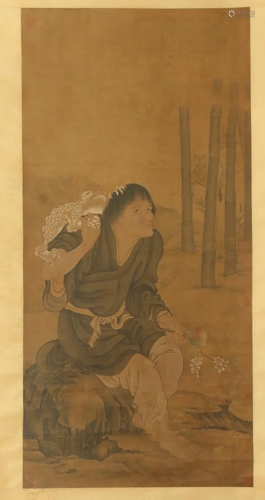 CHINESE PAINTING OF LIU HAI PLAYS WITH G…