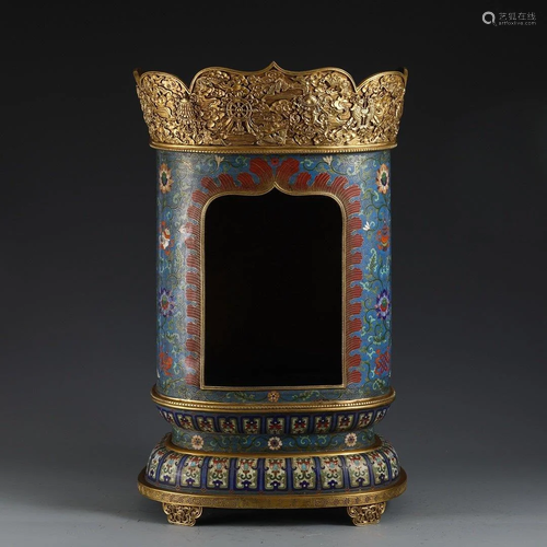 A GILT BRONZE CLOISONNE BUDDHIST N…