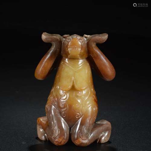 A Jade Carved Beast Ornament