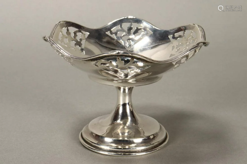 English Sterling Silver Pedestal Bon Bon Dish,