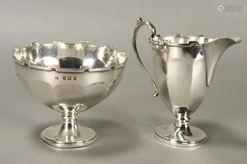 George V Sterling Silver Creamer, and Bowl