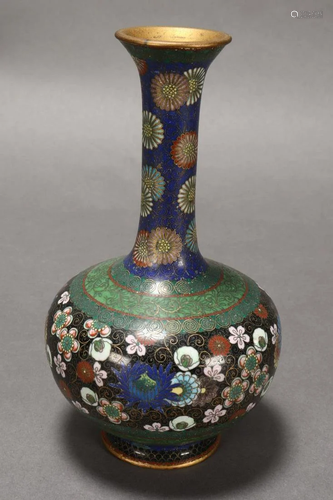 Japanese Cloisonné Bottle Vase,