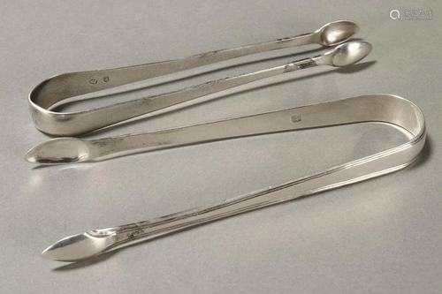 Two Georgian Sterling Silver Sugar Tongs,