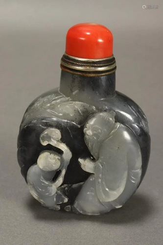 Chinese Carved Jade Snuff Bottle,