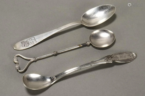 Two Continental Silver Teaspoons,