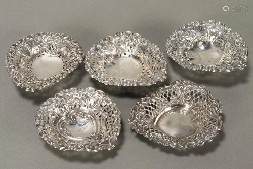 Set of Four Late Victorian Sterling Silver Pip