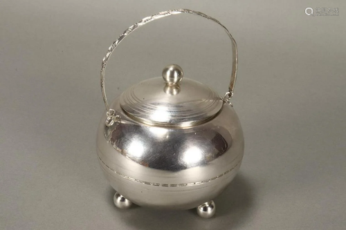 Polish Silver Footed Sugar Bowl and Cover,