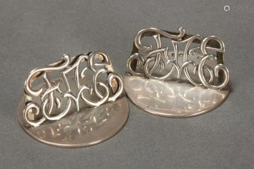 Pair Edwardian Sterling Silver Place Card …