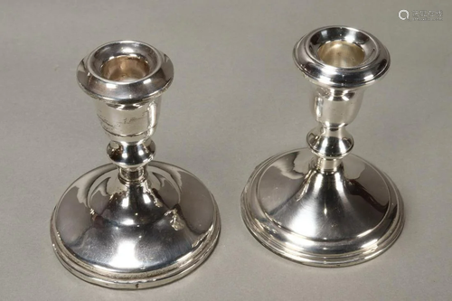 Two American Sterling Silver Candlesticks,