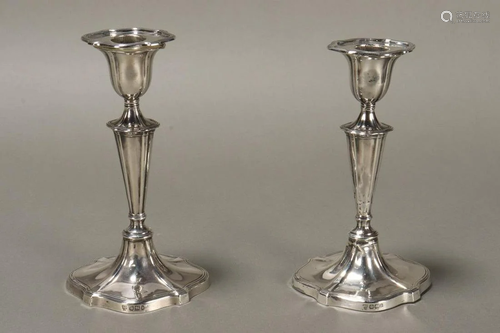 Pair of Late Victorian Sterling Silver Candlestick