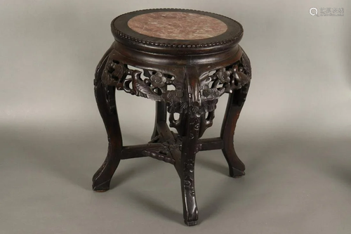 Chinese Circular Top Marble Occasional Table,