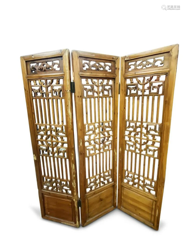 Chinese Three Panel Screen,