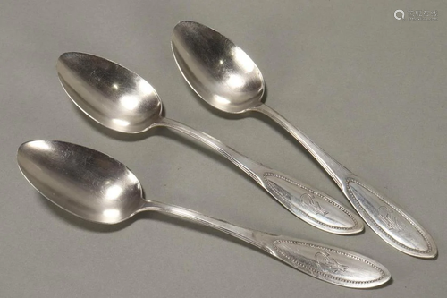 Three German Silver Spoons,