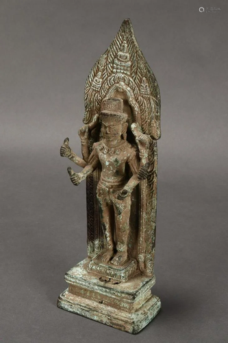 Cambodian Bronze Standing Buddha,