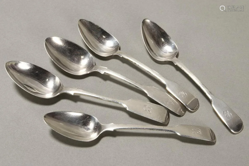 Three George IV Sterling Silver Teaspoons,