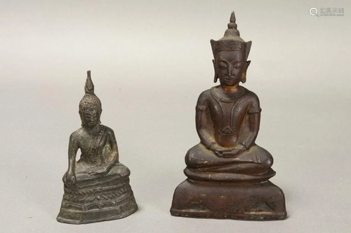 Two Thai 19th Century Seated Buddhas,