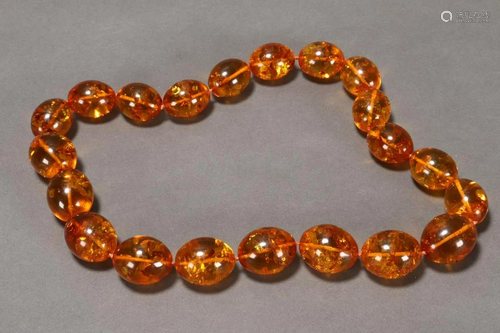 Large Baltic Amber Beaded Necklace,