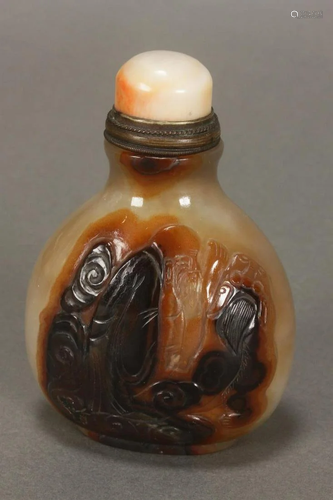 Chinese Agate Snuff Bottle,