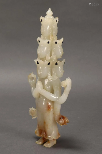 Chinese White Jade Bodhisattva,