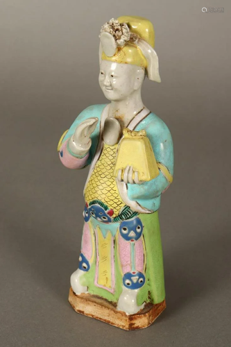 Chinese Late Qing Dynasty Porcelain Figure,