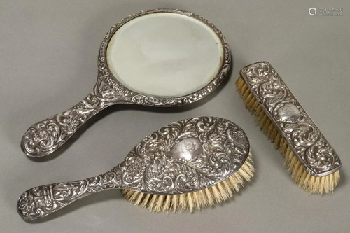 George V Sterling Silver Dressing Table Set,