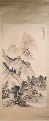 A Chinese Landscape Painting, He Weibu Mark