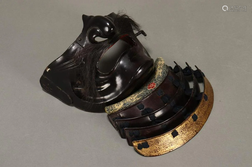 Japanese 18th/19th Century Black Nara Menpo,