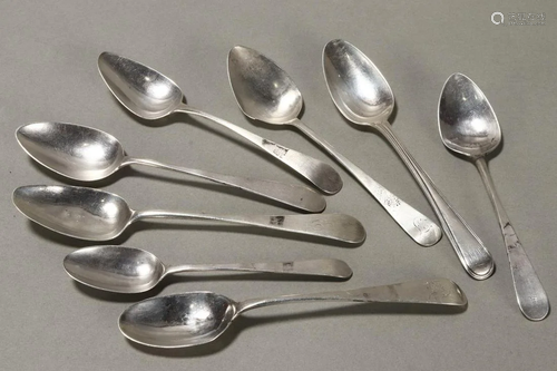 Lovely Selection of Eight Georgian Sterling Sil…