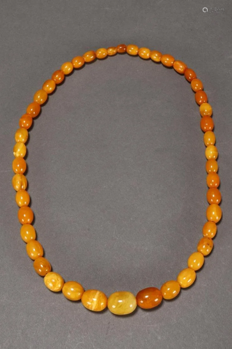 Amber Bead Necklace,