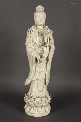 Large Chinese Blanc de Chine Figure,