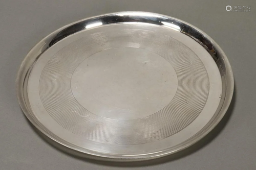 Silver Plate Circular Tray,