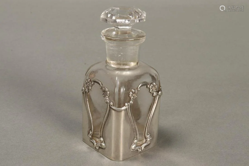 Edwardian Sterling Silver Overlay Perfume Bot…