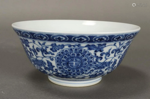 Chinese Blue and White Porcelain Bowl,