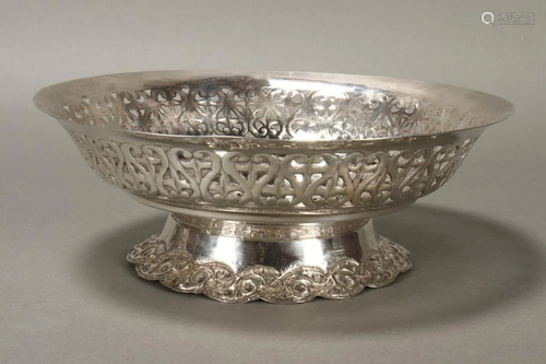 Continental Silver Pierced Dish,