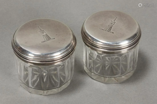 Pair of George IV Sterling Silver Cap Toilet J…