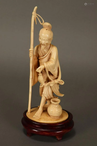 Chinese Carved Figure of a Fisherman,