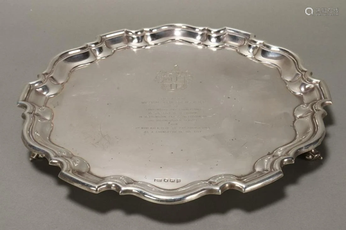 English Sterling Silver Salver,