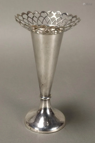 George V Sterling Silver Trumpet Vase,