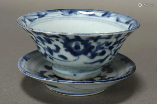 Chinese Qing Dynasty Blue and White Te…