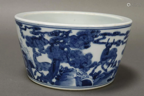 Chinese Blue and White Porcelain Jardinière,