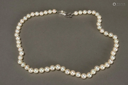 Ladies Mikimoto Akoya Pearl Single Strand …