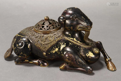 Chinese Bronze Sheep Incense Burner,