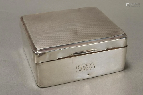 English Sterling Silver Tobacco Box,