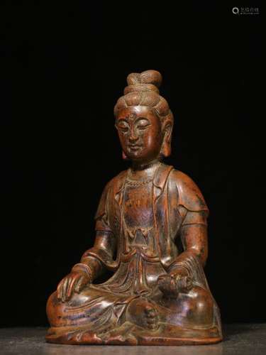 A Hand Carved Eaglewood Guanyin Statue