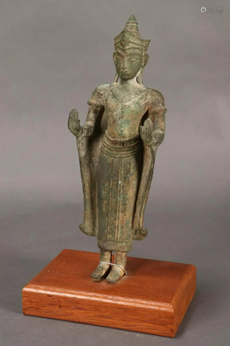 Burmese Bronze Standing Buddha,