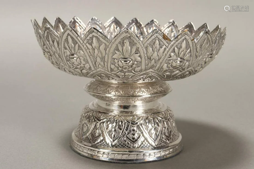 Burmese Silver Comport,