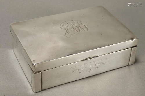 English Sterling Silver Tobacco Box,