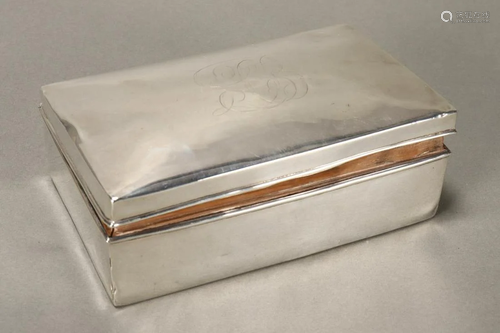 English Sterling Silver Tobacco Box,