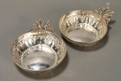 Pair of 19th Century French Silver Tasse De Vins,